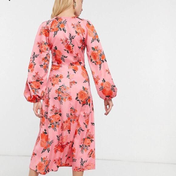 ASOS Design Pink Floral Maxi - Size 4 - Picture 3 of 15